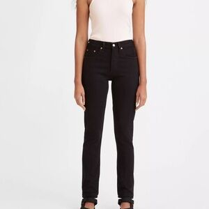 Levi's 501 S Skinny. Dark Black High Waisted Jeans. W28 L30